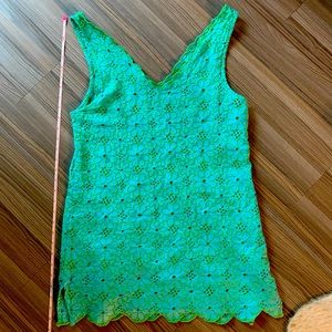 Tunic top embroidered floral beach coverup